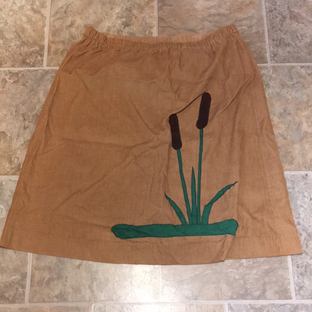 Vintage ElastIc Waist Cattail Curduroy Skirt